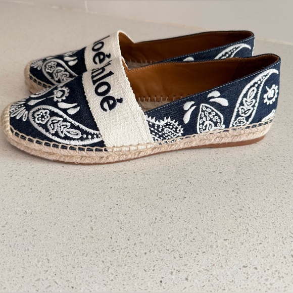 Chloe Logo Espadrille Flat Size EU 39 US 9 - Picture 2 of 6